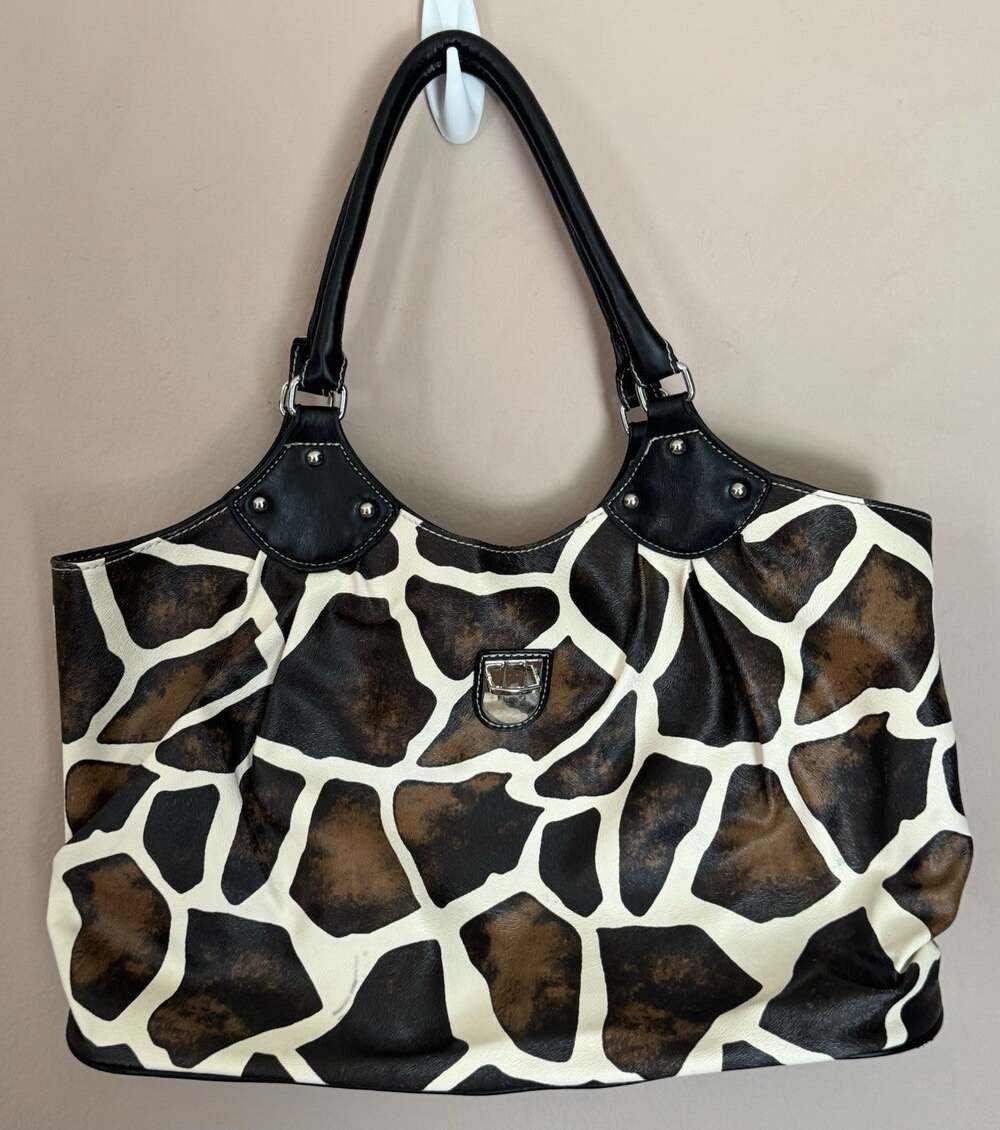 Chateau Faux Leather Animal Print Shoulder Bag Tote